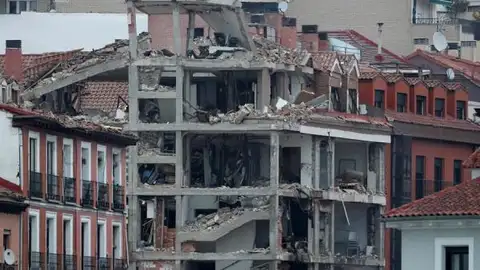 Vista del edificio que explotó en Madrid Vista del edificio que explotó en Madrid