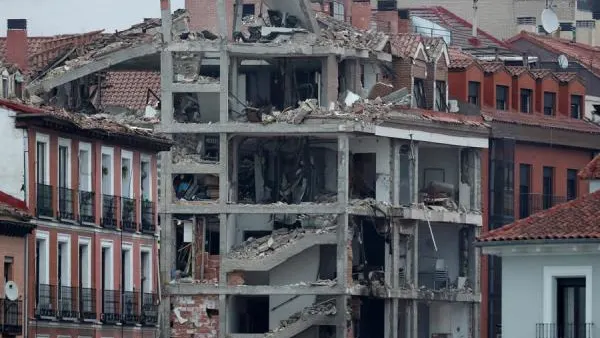 Vista del edificio que explot&oacute; en Madrid