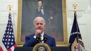 El presidente de los Estados Unidos, Joe Biden, durante un discurso