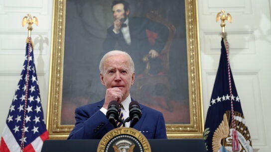 El presidente de los Estados Unidos, Joe Biden, durante un discurso