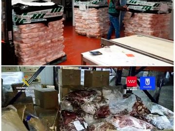 Detienen a 14 personas e incautan 122.000 kilos de carne caducada