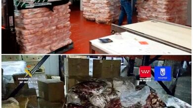 Detienen a 14 personas e incautan 122.000 kilos de carne caducada