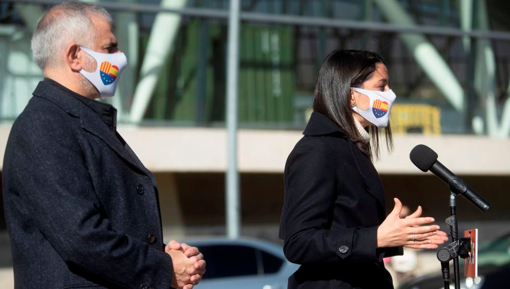Inés Arrimadas y el candidato de Ciudadanos a la Generalitat