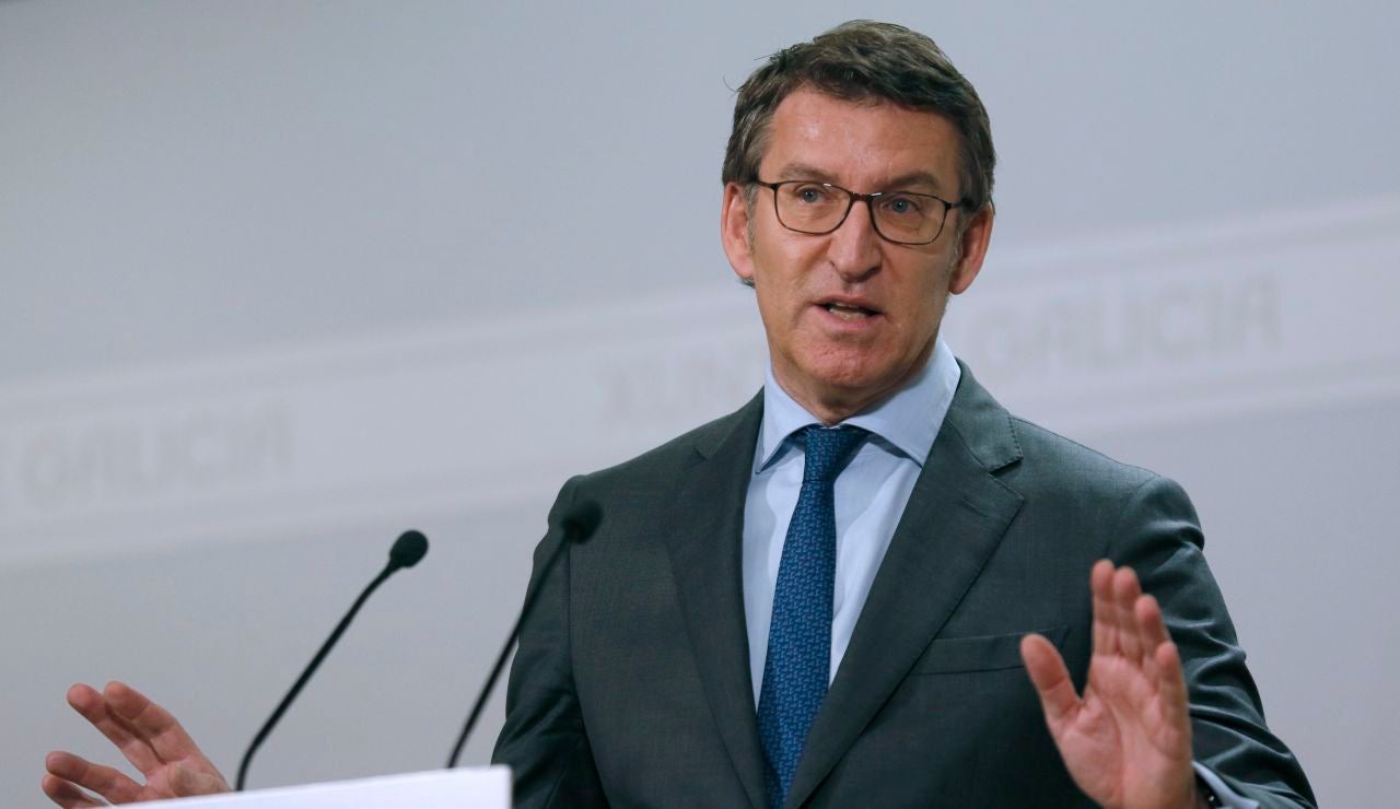 Alberto Núñez Feijóo, en la rueda de prensa.