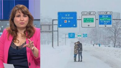La romántica historia de la pareja que fue fotografiada besándose bajo la nevada del temporal Filomena