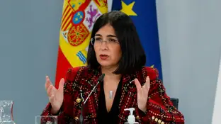 Carolina Darias, durante una rueda de prensa en Moncloa. Carolina Darias, durante una rueda de prensa en Moncloa.