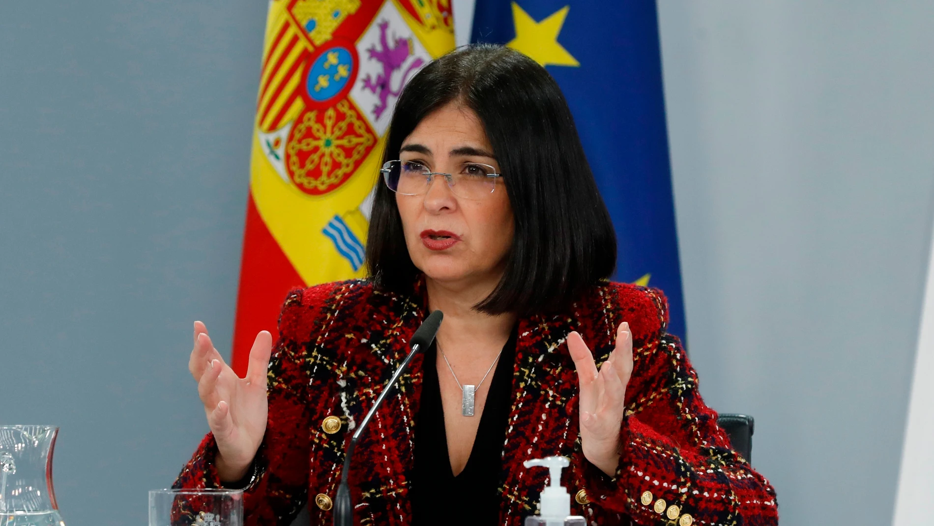 Carolina Darias, durante una rueda de prensa en Moncloa. Carolina Darias, durante una rueda de prensa en Moncloa.