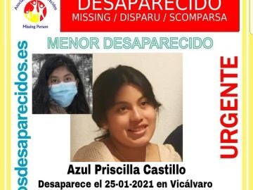 Azul Priscilla Castillo, desaparecida en Madrid