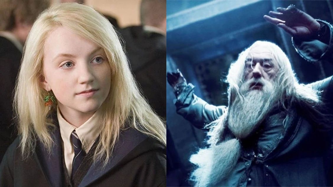 Luna Lovegood y Dumbledore en 'Harry Potter' Personajes interpretados por Evanna Lynch y Michael Gambon