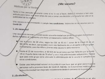 Panfleto negacionista repartido en Córdoba