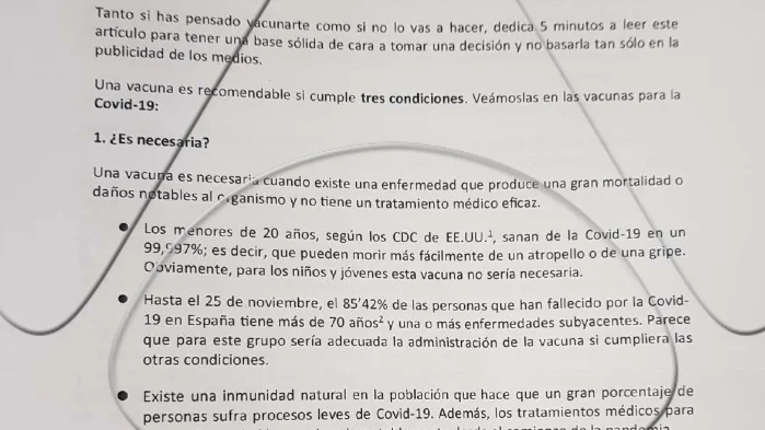 Panfleto negacionista repartido en C&oacute;rdoba