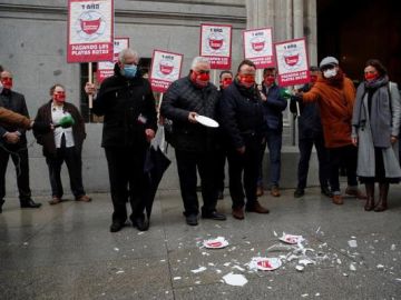 Imagen de las protestas de los hosteleros en Madrid