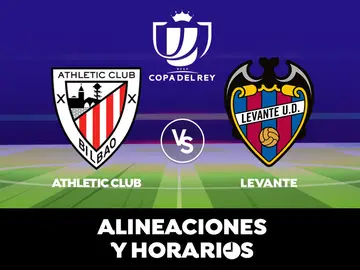 Athletic - Levante: Horario, alineaciones y dónde ver el partido de Copa del Rey en directo Athletic - Levante: Horario, alineaciones y dónde ver el partido de Copa del Rey en directo