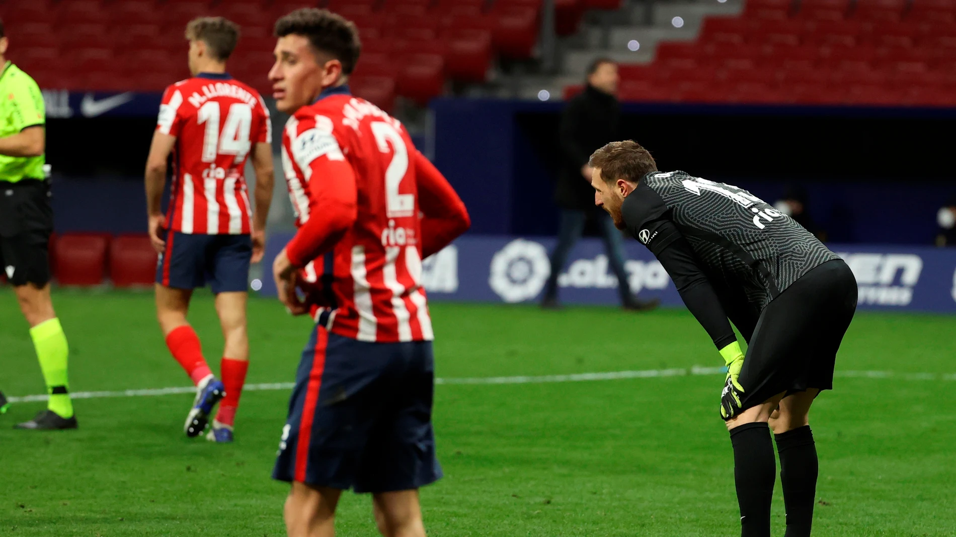 Los jugadores del Atlético de Madrid Jan Oblack y José María Giménez Los jugadores del Atlético de Madrid Jan Oblack y José María Giménez