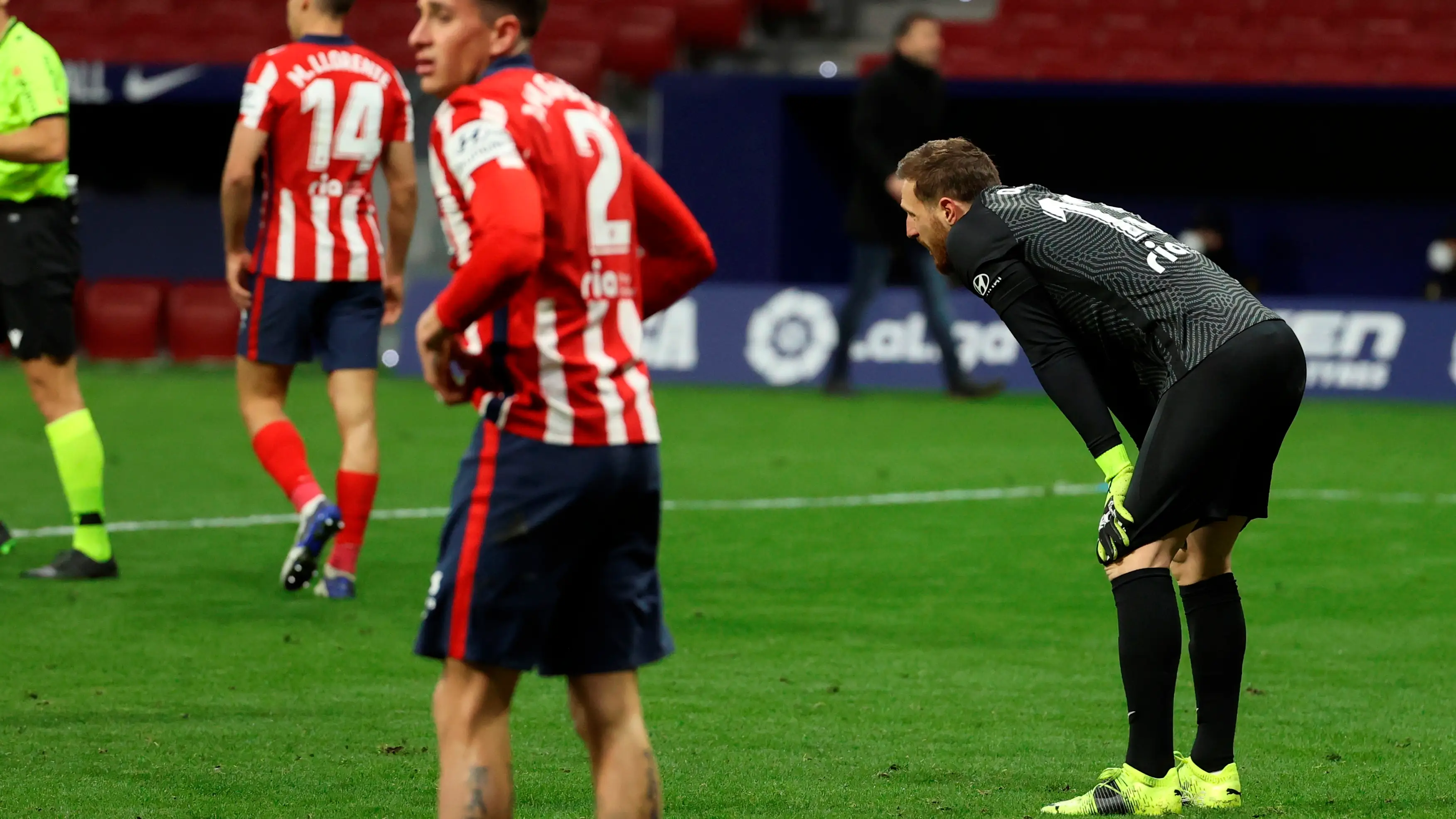Los jugadores del Atlético de Madrid Jan Oblack y José María Giménez Los jugadores del Atlético de Madrid Jan Oblack y José María Giménez