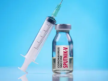 Vial de la vacuna rusa Sputnik V Vial de la vacuna rusa Sputnik V