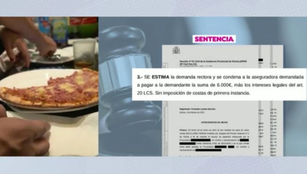 Sentencia indemnización pizzería de Girona