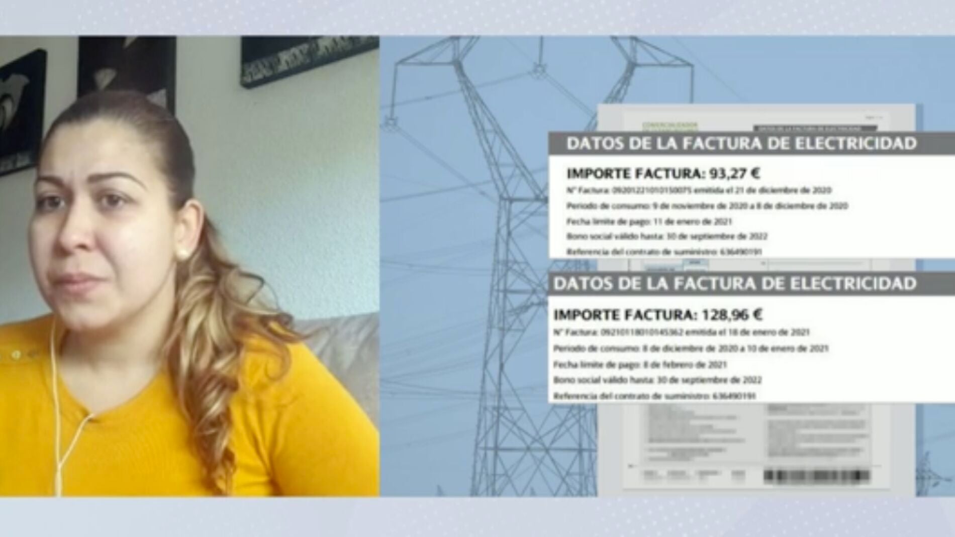 Carmen, usuaria sobre la factura de la luz
