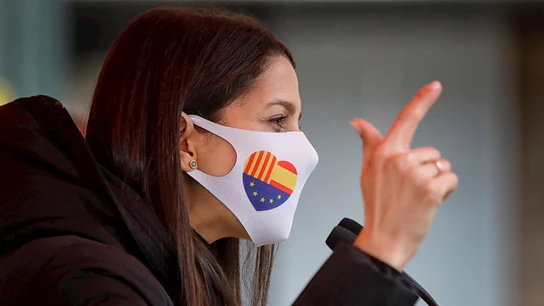 La presidenta de Ciudadanos, Inés Arrimadas, en un en un acto de campaña en apoyo a la candidatura de Carlos Carrizosa a la presidencia de la Generalitat. La presidenta de Ciudadanos, Inés Arrimadas, en un en un acto de campaña en apoyo a la candidatura de Carlos Carrizosa a la presidencia de la Generalitat.