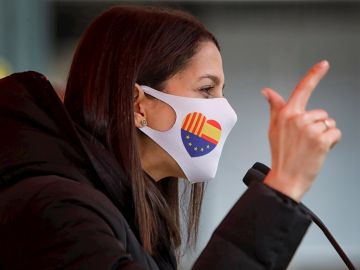 La presidenta de Ciudadanos, Inés Arrimadas, en un en un acto de campaña en apoyo a la candidatura de Carlos Carrizosa a la presidencia de la Generalitat.
