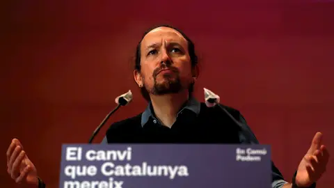 El vicepresidente segundo del Gobierno y líder de Podemos, Pablo Iglesias, durante un acto de la campaña electoral catalana El vicepresidente segundo del Gobierno y líder de Podemos, Pablo Iglesias, durante un acto de la campaña electoral catalana