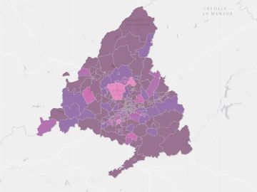 Mapa de zonas básicas confinadas y restricciones en la Comunidad de Madrid