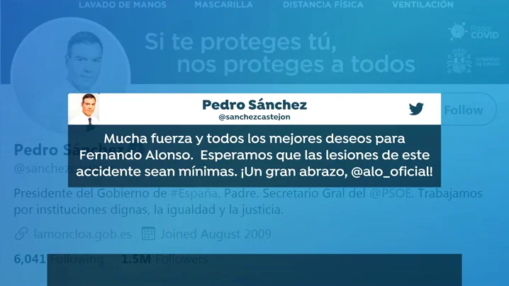 La F&oacute;rmula 1 y el mundo del deporte se vuelcan con Fernando Alonso tras ser atropellado cuando iba en bici