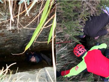 Rescatan a un niño de nueve años tras caerse en una grieta de cinco metros en Cantabria