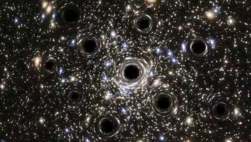 Hubble descubre un cúmulo de agujeros negros