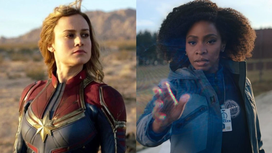 Capitana Marvel y Monica Rambeau Brie Larson y Teyonah Parris del Universo Marvel
