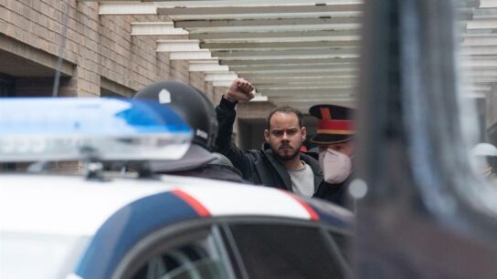 El rapero Pablo Has&eacute;l en el momento de su detenci&oacute;n