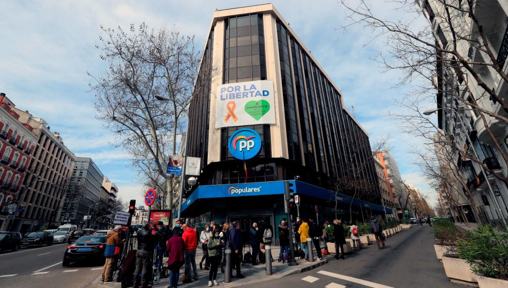 La sede nacional del PP en calle Génova