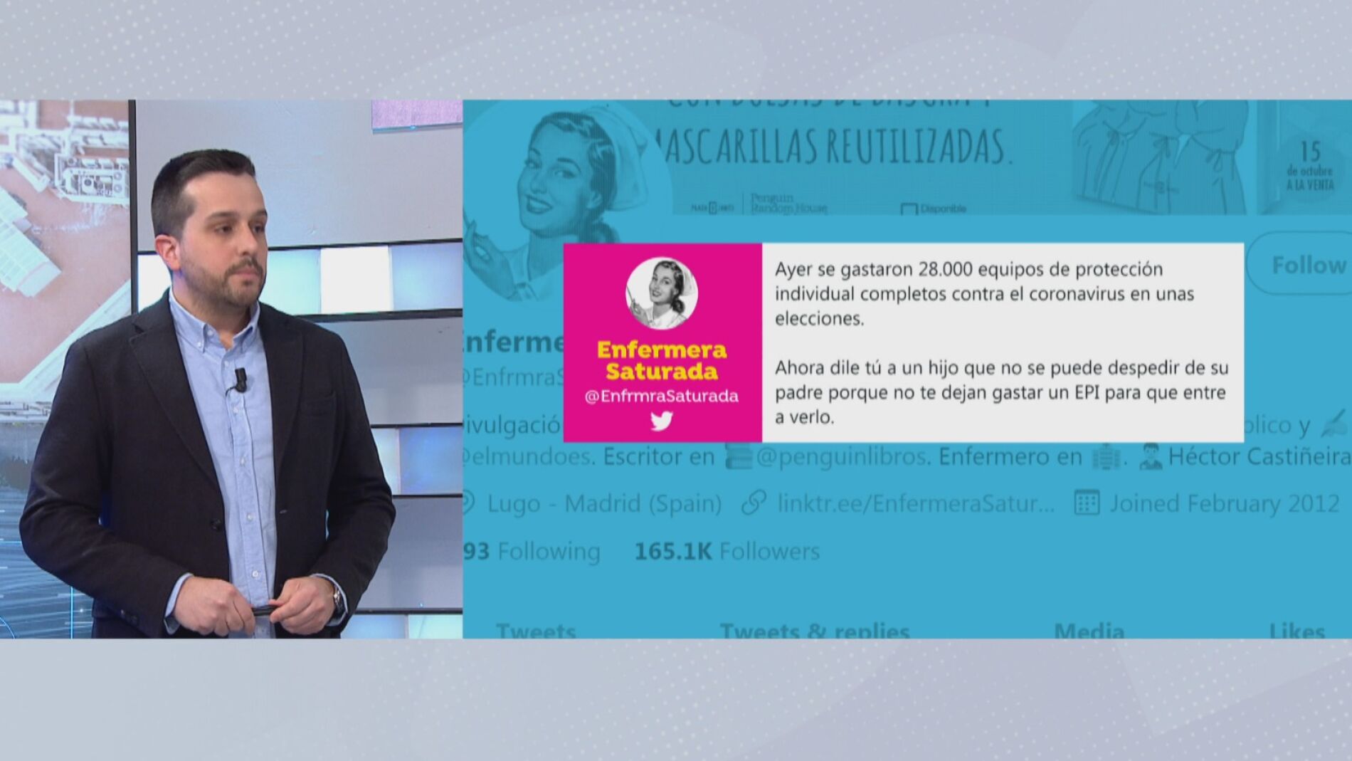 'Enfermera Saturada' crit&iacute;ca el uso masivo de EPIS en las elecciones catalanas