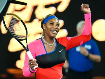 Serena Willams celebra su victoria ante Simona Halep en el Open de Australia Serena Willams celebra su victoria ante Simona Halep en el Open de Australia
