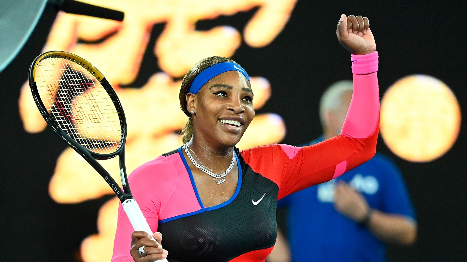 Serena Willams celebra su victoria ante Simona Halep en el Open de Australia Serena Willams celebra su victoria ante Simona Halep en el Open de Australia