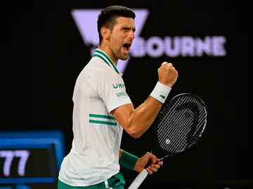 Novak Djokovic, en acción en el Open de Australia Novak Djokovic, en acción en el Open de Australia