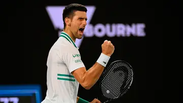 Novak Djokovic, en acción en el Open de Australia Novak Djokovic, en acción en el Open de Australia