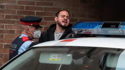 El rapero Pablo Hásel, durante su detención en Lleida. Pablo Hásel