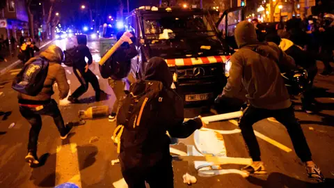 Disturbios en Tarragona contra la detención de Pablo Hasél. Pablo Hasél