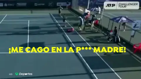 El tenista español Adrián Menéndez explota tras perder un partido por un error del juez de silla El tenista español Adrián Menéndez explota tras perder un partido por un error del juez de silla