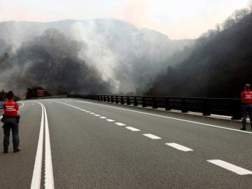 Dan por estabilizado el incendio que afecta desde este sábado a la frontera entre Navarra y Guipúzcoa