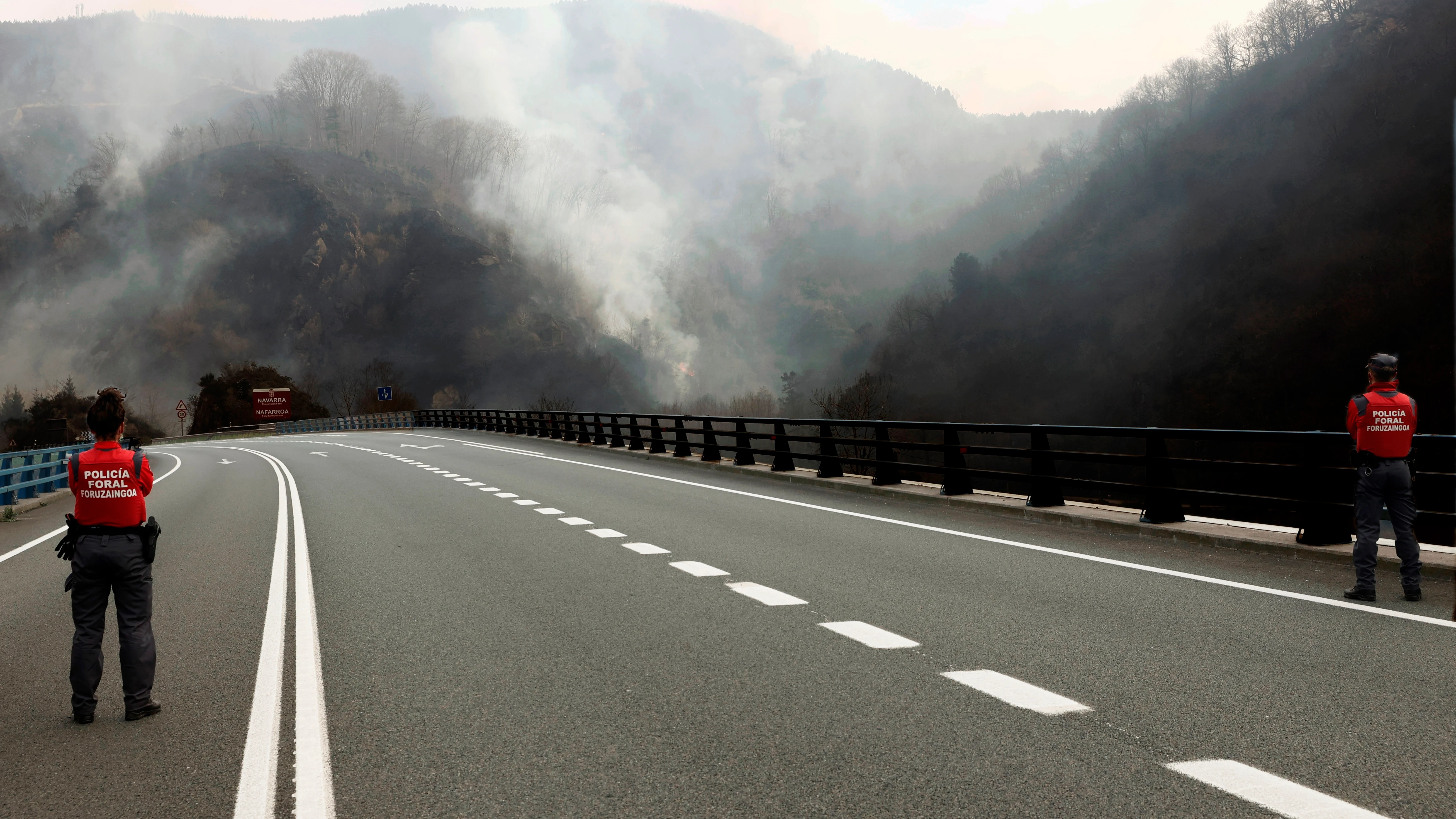 Dan por estabilizado el incendio que afecta desde este s&aacute;bado a la frontera entre Navarra y Guip&uacute;zcoa