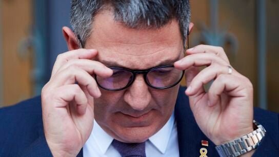 El conseller de Interior, Miquel S&agrave;mper, durante una rueda de prensa