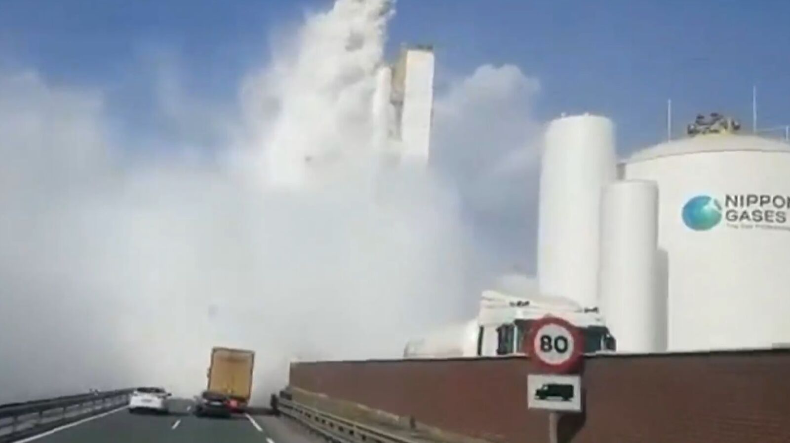 Una fuga de gas en Olaberria desata el caos en la carretera de Guipúzcoa