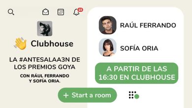 Antena 3 Noticias comenta la previa de los Premios Goya en la 'AnteSalaA3N' de Clubhouse