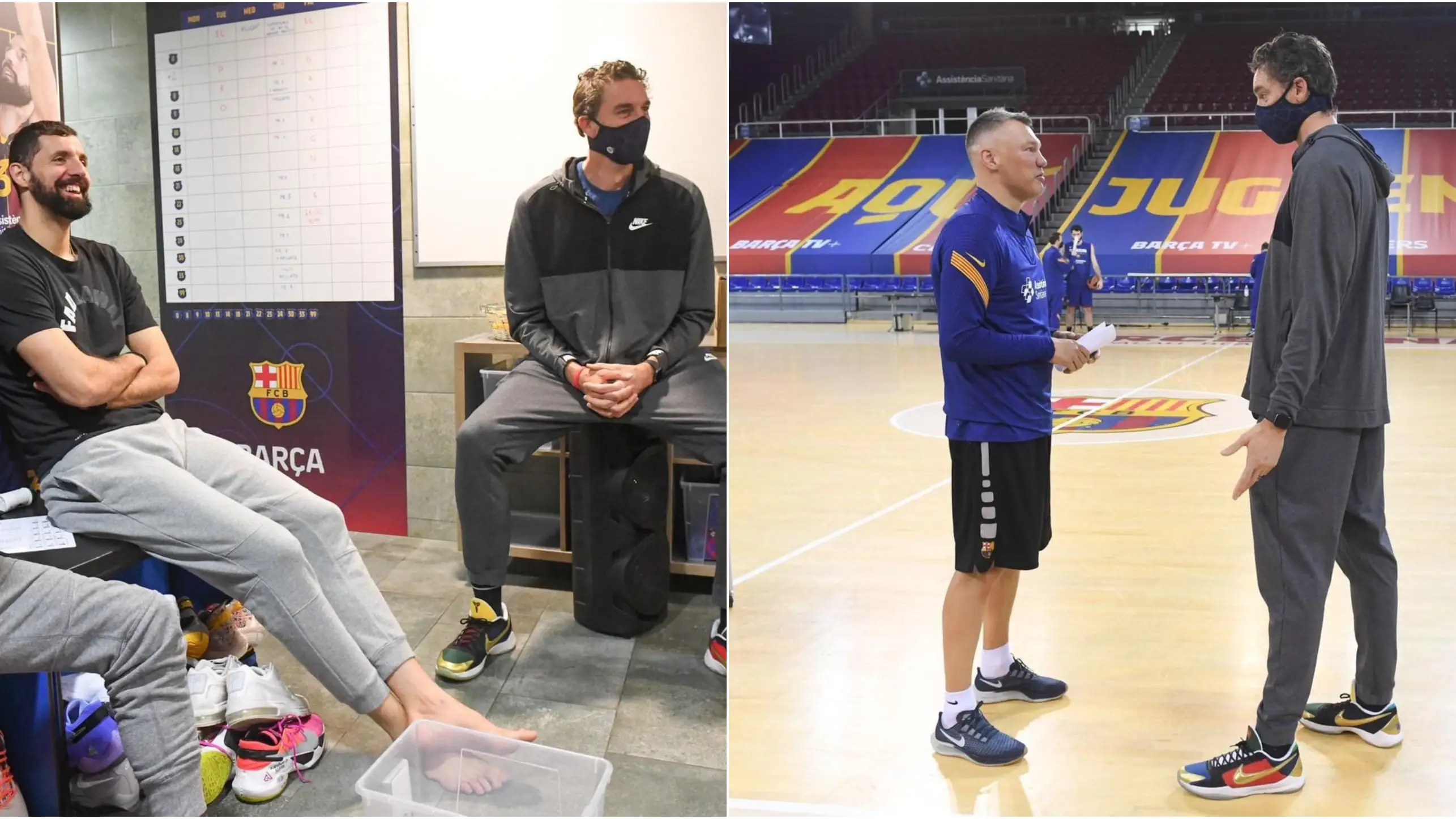 Pau Gasol regresa al Palau y ya es uno más de la plantilla del Barcelona Pau Gasol regresa al Palau y ya es uno más de la plantilla del Barcelona
