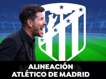 Alineación del Atlético de Madrid en el derbi frente al Real Madrid de la Liga Santander