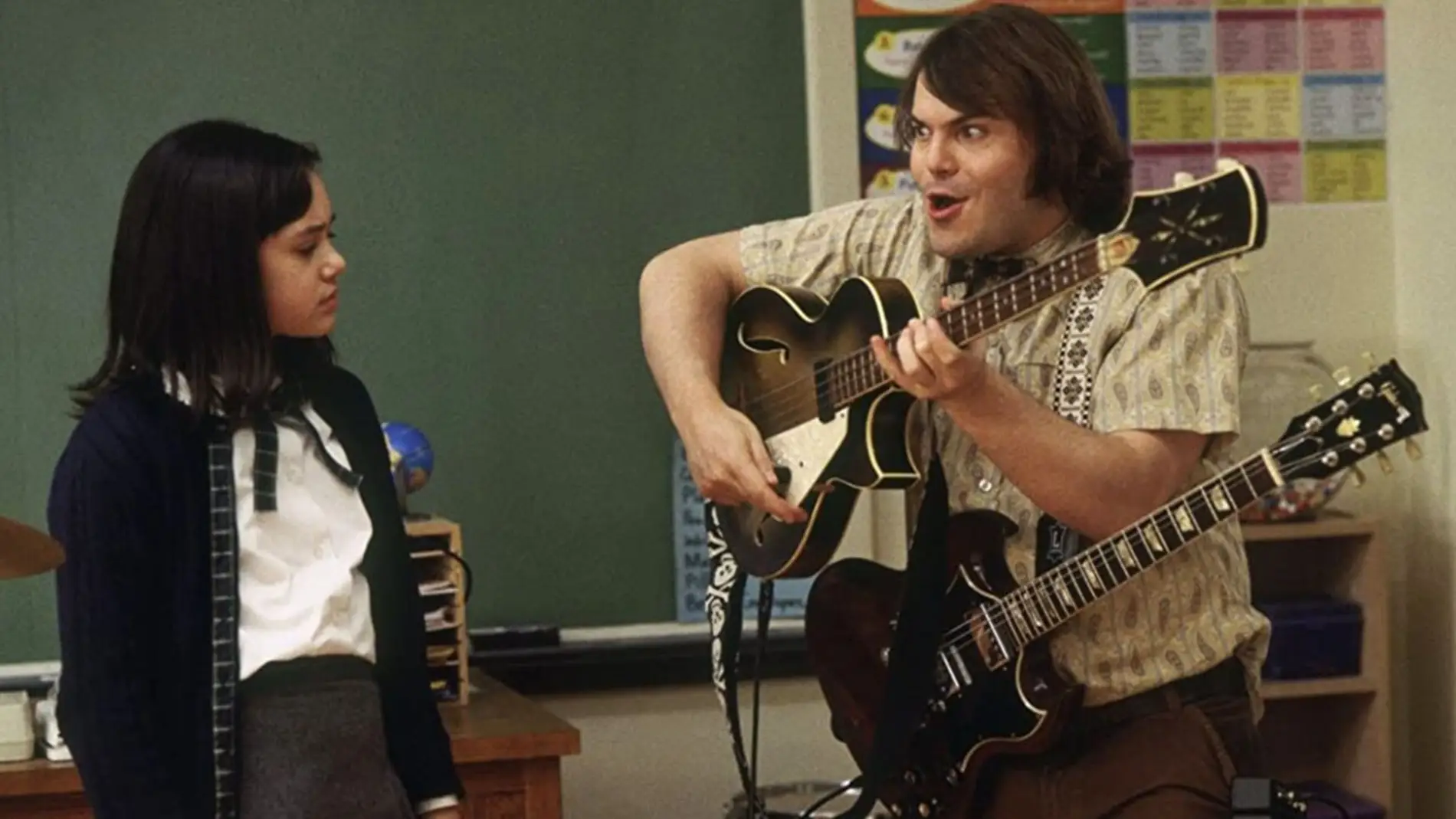 Rivkah Reyes y Jack Black en 'Escuela de Rock'