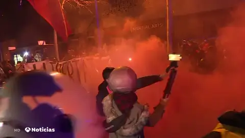 Nuevas protestas en Cataluña por el encarcelamiento de Pablo Hasél Nuevas protestas en Cataluña por el encarcelamiento de Pablo Hasél