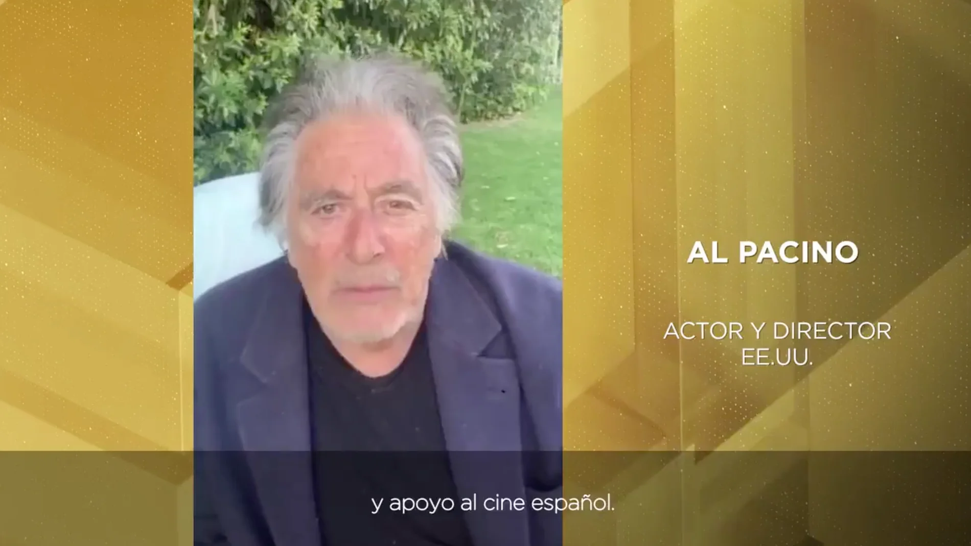 Al Pacino mostrando su apoyo al cine español en los Premios Goya Al Pacino mostrando su apoyo al cine español en los Premios Goya